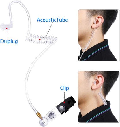 2 Pieces Playing Cosplay Includes Earpiece Earplugs Acoustic Tube Headset and Sunglasses (Gold Glasses Frame)