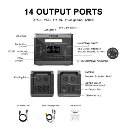 Charging Station 2400W Portable Power Station 220V 110V AC Outlets Portable Power Station United States Germany Warehouse Ship