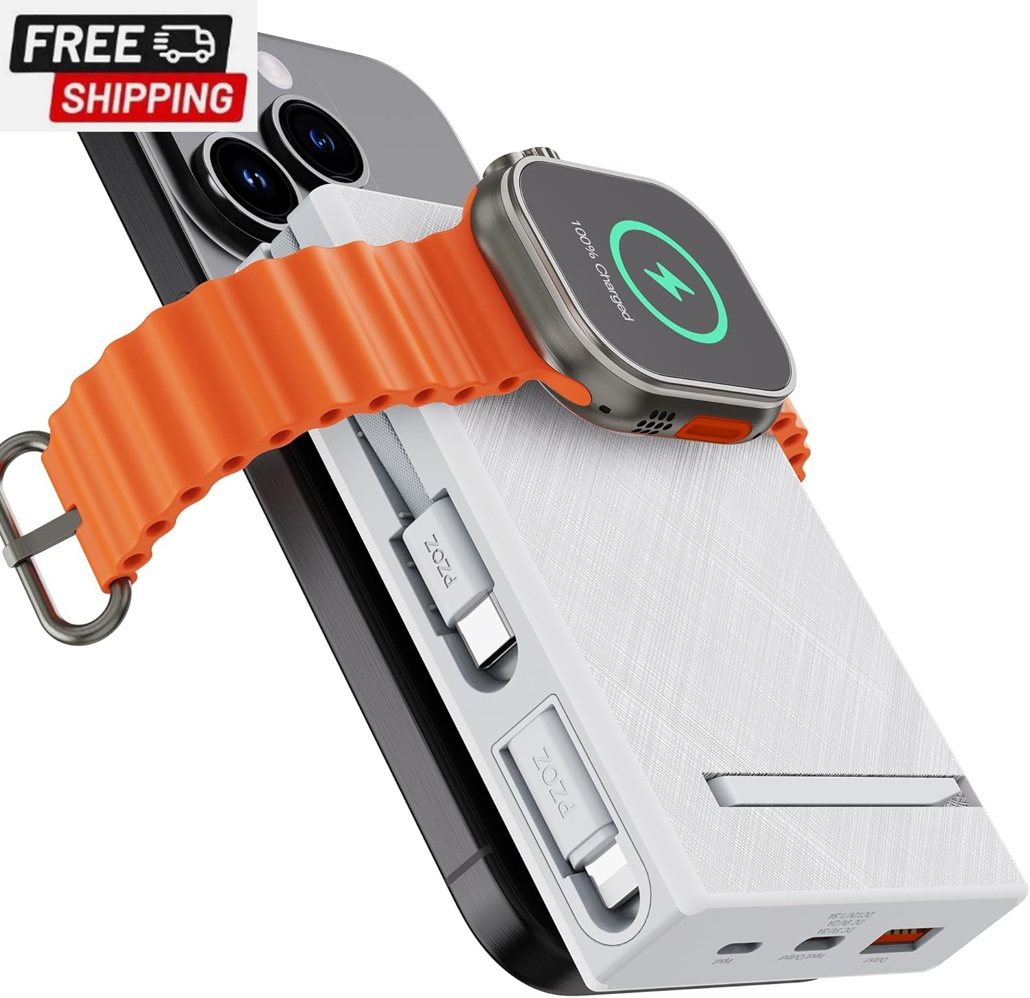 Pzoz 10000Mah Portable Magnetic Wireless Magsafe Power Bank Powerbank Battery Pa