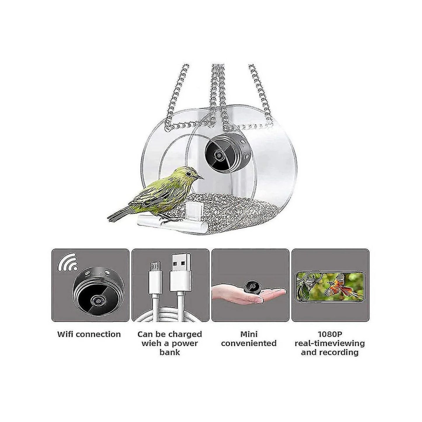 Wireless Outdoor Camera, Bird Camera House 720P Wifi Camera