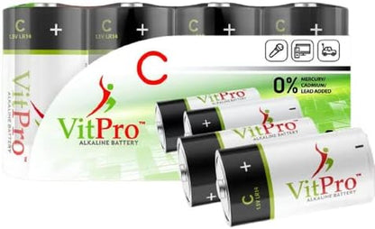 C Batteries | All-Purpose Alkaline Batteries | 1.5V Everyday High Performance Batteries | C Cell Batteries (4 Pack)