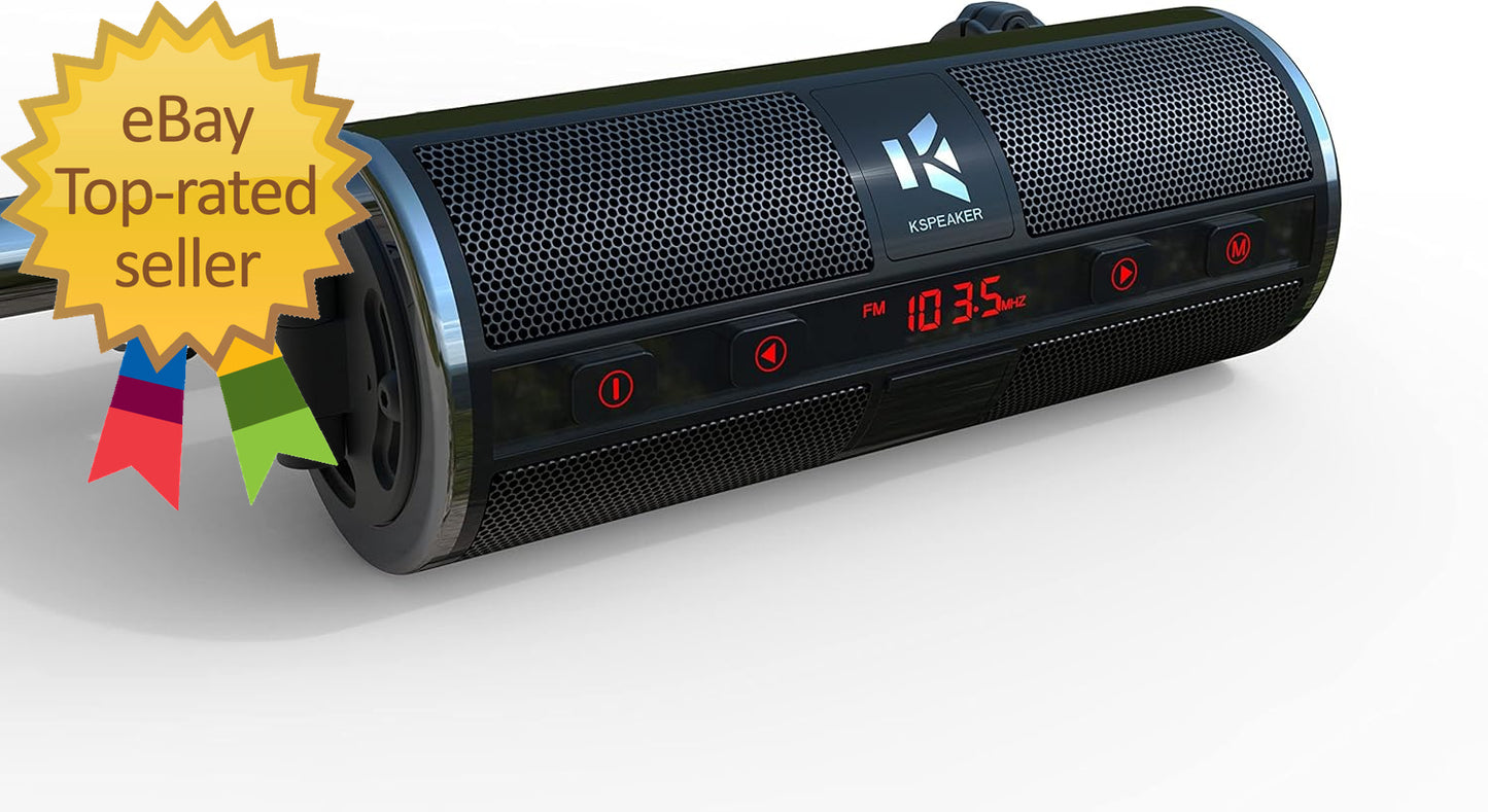 Motorcycle Speakers Bluetooth Waterproof Radio Audio System Built-In Amplifier,