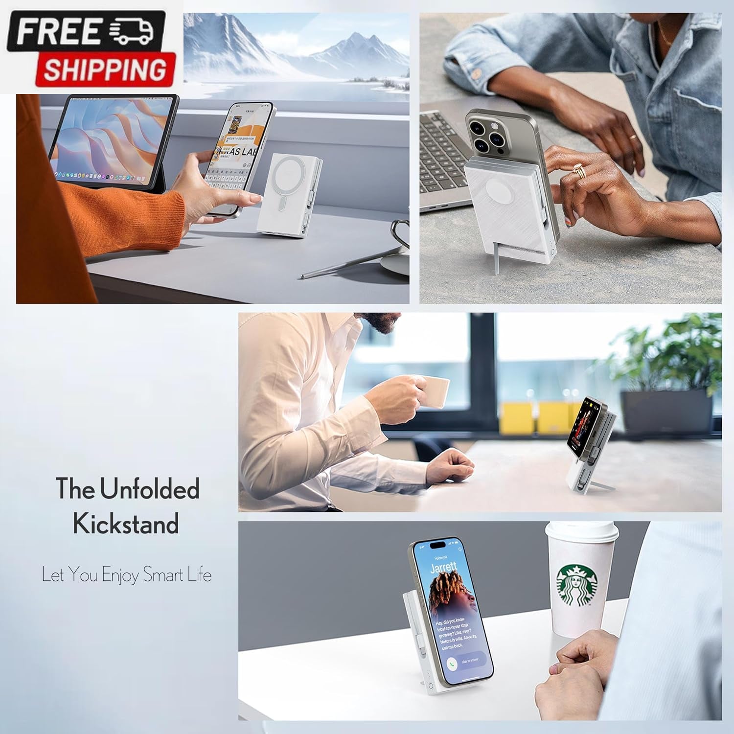 Pzoz 10000Mah Portable Magnetic Wireless Magsafe Power Bank Powerbank Battery Pa