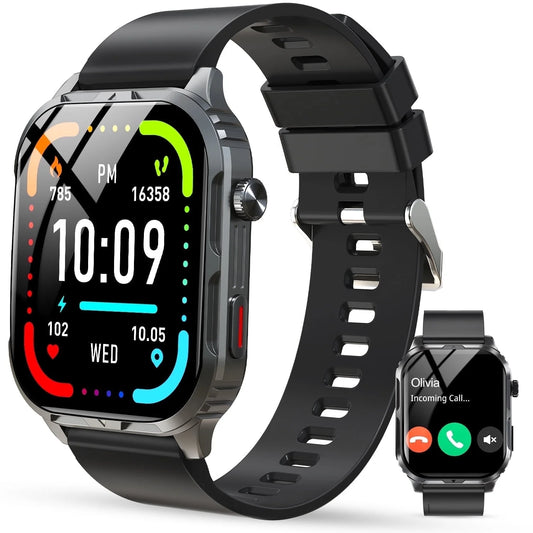 Smart Watch , H5 IP68 Waterproof Smartwatch for Women Men , Smart Watch with Bluetooth Call, Answer Make Calls , Black