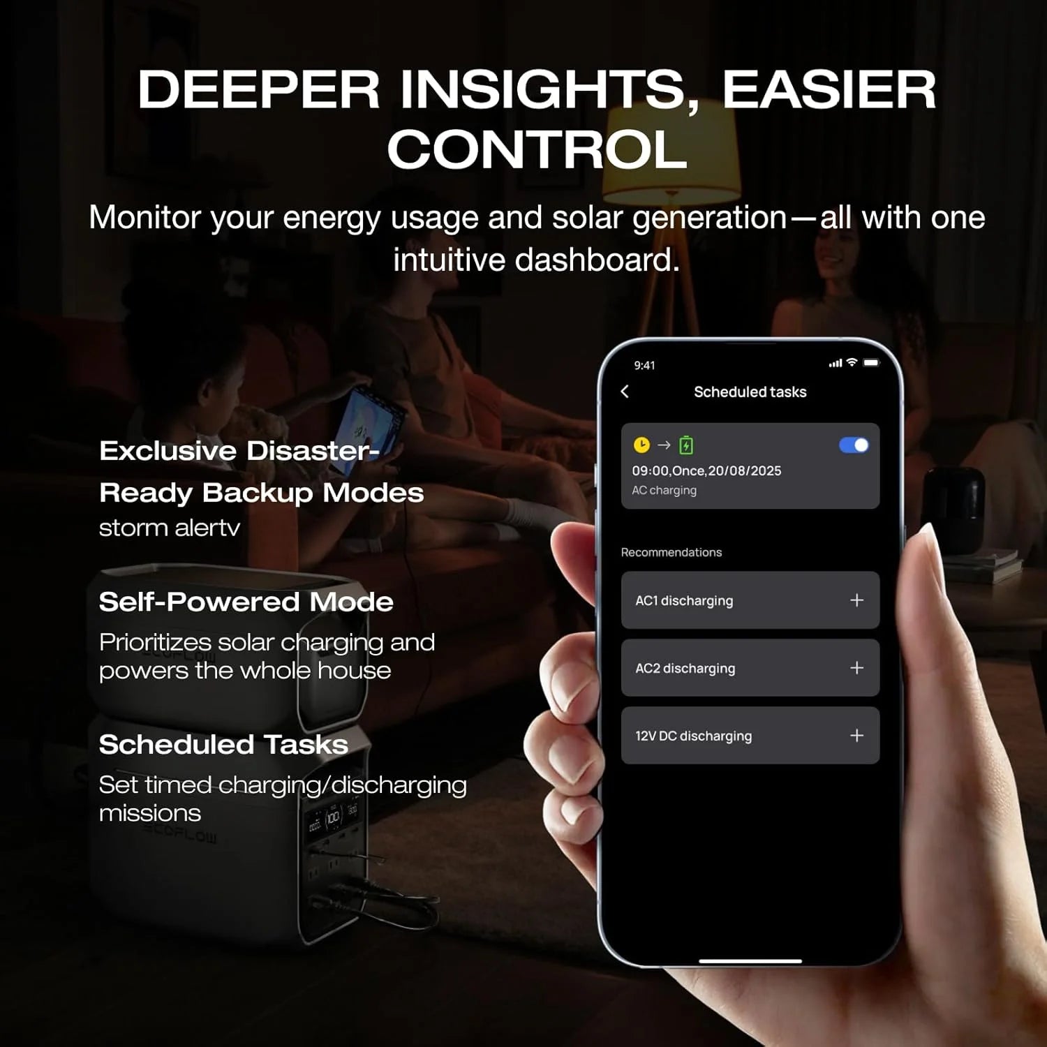 Portable Power Station DELTA 3 Classical, 1024Wh Lifepo4 Battery, 1800W AC/100W USB-C Output,1 Hr Fast Charge,Solar Generator for Rvs,Camping & Home Backup(Solar Panel Optional),Dark Grey