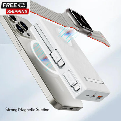 Pzoz 10000Mah Portable Magnetic Wireless Magsafe Power Bank Powerbank Battery Pa