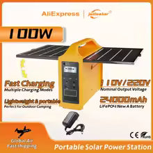 jsdsolar Portable Power Station 100W Solar Generator output AC 220V 110V LiFePO4 Power Bank UPS Power Plant For Outdoor Camping