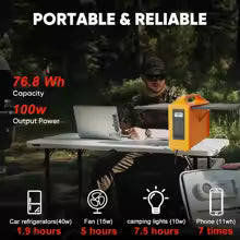 jsdsolar Portable Power Station 100W Solar Generator output AC 220V 110V LiFePO4 Power Bank UPS Power Plant For Outdoor Camping