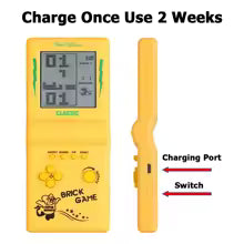 Rechargeable Portable Pocket Game Console Type-C Charge Retro Handheld Game Player with Switch for Tetris Machine Puzzle Toys