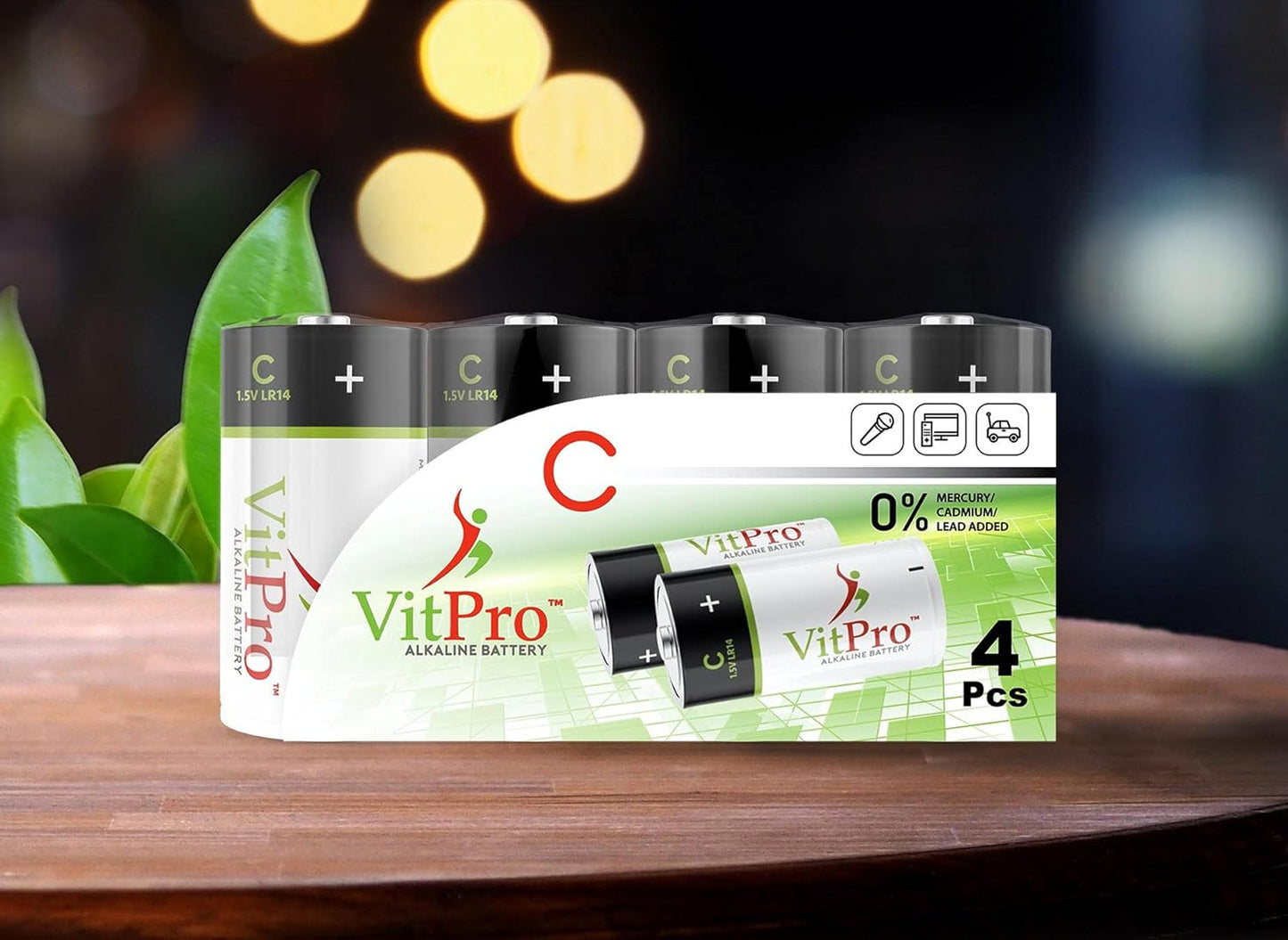 C Batteries | All-Purpose Alkaline Batteries | 1.5V Everyday High Performance Batteries | C Cell Batteries (4 Pack)