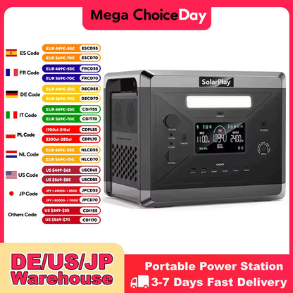 Charging Station 2400W Portable Power Station 220V 110V AC Outlets Portable Power Station United States Germany Warehouse Ship