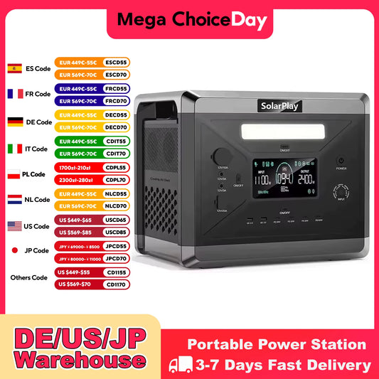 Charging Station 2400W Portable Power Station 220V 110V AC Outlets Portable Power Station United States Germany Warehouse Ship