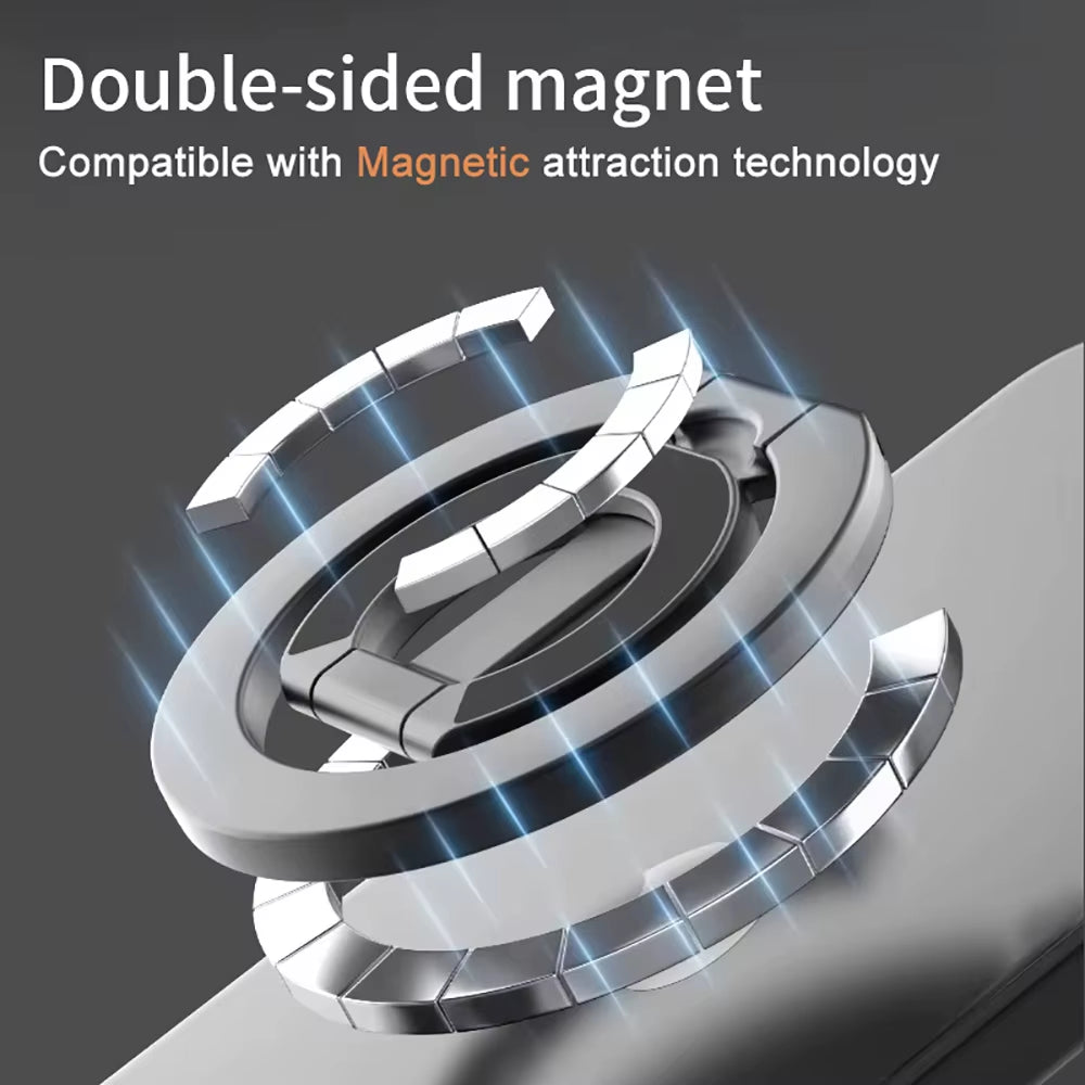 Double Sided Magnetic Phone Ring Holder Portable Folding Cellphones Stand Car Bracket Phone Accessories for Phone 16 Smart Phone