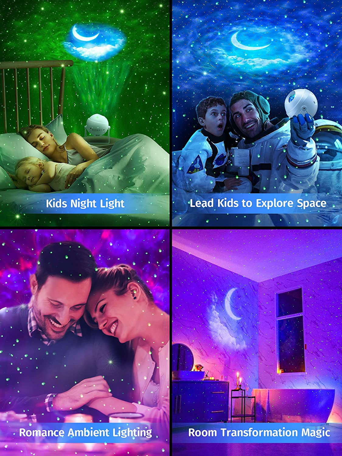 Galaxy Projector Starlight Projector Moon Projector, 48 Light Modes+Rotating Star Projector Galaxy Lights for Bedroom, Bluetooth Music Night Sky Light Projector,Sart Projector for Kids Gifts